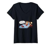 Mujer Pijama de Llama cansada para Dormir Lindo Alpaca Divertido Amante del sueño Camiseta Cuello V