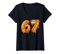 Mujer Pijama Divertido de 67 Six Seven Meme para niños y niños Camiseta Cuello V
