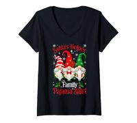 Mujer Pijama Familiar de ayudante de Papá Noel: Pijama de gnomos Camiseta Cuello V