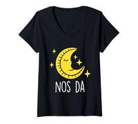 Mujer Pijama galés Bed Time Nos Da Good Night Gales Camiseta Cuello V