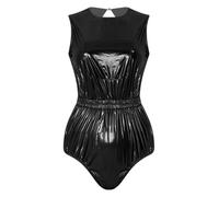 Mujer Pijamas Un Solo Pieza Catsuit Cuero Abierto Ropa De Noche Negro M