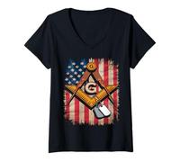 Mujer Pilares Francmasones Fe Esperanza Caridad Camiseta Cuello V
