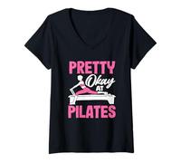 Mujer Pilates Bastante Bien En Pilates Entusiasta Diversión Camiseta Cuello V
