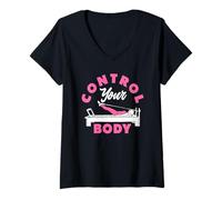 Mujer Pilates Controla tu cuerpo Motivacional Fitness Camiseta Cuello V