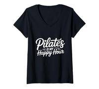 Mujer Pilates Is My Happy Hour for Instructors Camiseta Cuello V