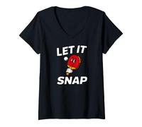 Mujer Ping Pong Table Tennis Let It Snap Retro Paddle Camiseta Cuello V