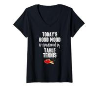 Mujer Ping Pong Today'S Good Mood Tenis de Mesa Regalo Camiseta Cuello V