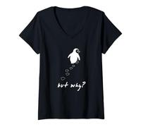Mujer Pingüino Pero, por qué dirigirse hacia Las montañas Motivacional Camiseta Cuello V