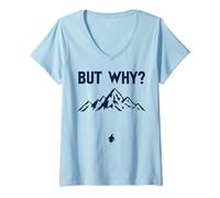 Mujer Pingüino Pero, por qué dirigirse hacia Las montañas Motivacional Camiseta Cuello V
