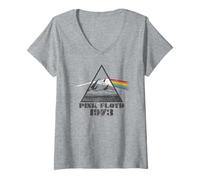 Mujer Pink Floyd 1973 El Lado Oscuro de la Luna Prisma arcoíris Camiseta Cuello V