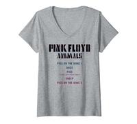 Mujer Pink Floyd Animales Cerdos En El ala Perros Ovejas Camiseta Cuello V