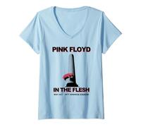 Mujer Pink Floyd en la Carne Estadio Anaheim 1977 Camiseta Cuello V
