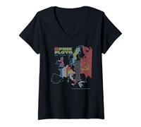 Mujer Pink Floyd On Tour 1989 Europa Mapa Ciudades Camiseta Cuello V
