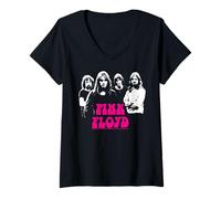 Mujer Pink Floyd Pink Floyd Retrato de Miembros de la Banda de Rock clásico Camiseta Cuello V