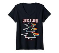 Mujer Pink Floyd Rainbow Prism Triángulo Pila Psicodélico Camiseta Cuello V