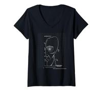 Mujer Pink Floyd The Division Bell Blueprint Head Diagrama Camiseta Cuello V