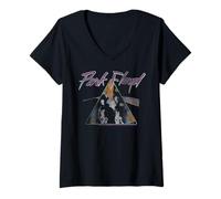 Mujer Pink Floyd Vintage Triangle Band Retrato Psicodélico Rock Camiseta Cuello V