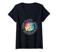 Mujer Pink Floyd WYWH50 Bienvenido al apretón de Manos de la máquina Camiseta Cuello V