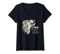 Mujer Pink Hummingbird Enjoy The Little Things Humming Bird Sage Camiseta Cuello V