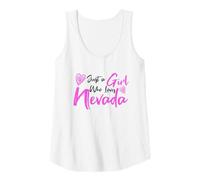 Mujer Pink Just a Girl Who Loves Nevada Cute Nevada Girl Camiseta sin Mangas