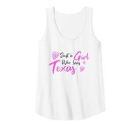 Mujer Pink Just a Girl Who Loves Texas, Cute Texas Girls Camiseta sin Mangas