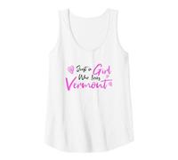 Mujer Pink Just a Girl Who Loves Vermont, Cute Vermont Girl Camiseta sin Mangas