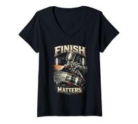 Mujer Pintor de Coches Finish Matters Camiseta Cuello V