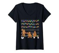 Mujer Pintores de Osos en acción - Arte Musical Lindo Camiseta Cuello V