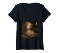 Mujer Pintura Da Vinci Camiseta Cuello V