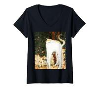 Mujer Pintura de Gato por el Artista francés Pierre Bonnard Camiseta Cuello V