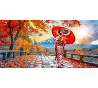 Mujer Pintura Diamante, 5D Diamond Painting Kit Completo, DIY Dibujos con Diamantes, Bricolaje Diamond Painting para Adultos, Bordado Pintura al óleo, Resina, Decoración de Hogar 40x80cm Puente 1J-166