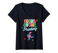 Mujer Pintura Enfoque Lienzo Pincel Trazos Obra De Camiseta Cuello V