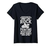 Mujer Pintura rupestre Arte de pintura de piedra divertida Camiseta Cuello V