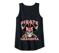 Mujer Pirata Abuela cráneo Divertido a Juego Familia Nana Mimi Mujeres Camiseta sin Mangas