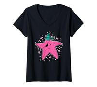 Mujer Pirata de Estrellas de Camiseta Cuello V