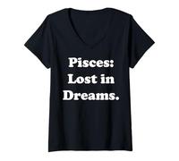Mujer Pisces Lost In Dreams Astrology Inspiration Camiseta Cuello V