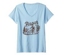 Mujer Pisgah National Forest Bigfoot Mountain Biking Sasquatch MTB Camiseta Cuello V