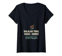 Mujer Pista de Senderismo desafiante Kalalau-Trail Camiseta Cuello V