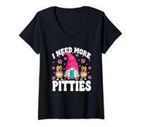 Mujer Pitbull Mom GNOME For Women Girls Funny Rescue Mom Quotes Camiseta Cuello V