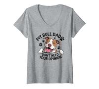 Mujer Pitbull Papá No Necesita Tu Opinión Amante Perro Antisocial Camiseta Cuello V