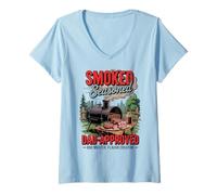 Mujer Pitmaster Pride - Regalo para papá ahumado con sabor a barbacoa Camiseta Cuello V