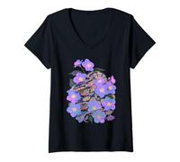 Mujer Pitón Real Cuidador de Serpientes Herpetología Danger Noodle Camiseta Cuello V