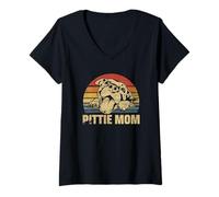 Mujer Pittie Mom Pitbull Mama Dog Lovers Gift Mothers Day Gift Camiseta Cuello V