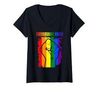 Mujer Pittsburgh LGBT Pride Month LGBTQ Rainbow Flag For Gay Camiseta Cuello V