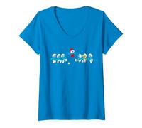 Mujer Pitufos Big Papa Equipo De Dibujos Animados 80s 90s Lindo Clásico Retro Divertido Camiseta Cuello V