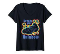 Mujer Pitufos Rainbow Dreams Happy Nap Sleepy Pitufo Daydream Retro Camiseta Cuello V