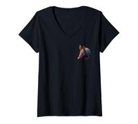Mujer Pixel Art Lover - Armadillo Papá Mamá Camiseta Cuello V