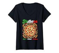 Mujer Pizza con Patatas Fritas Los Italianos No Siguen Recetas Camiseta Cuello V