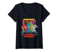 Mujer PJ Masks TV Unbeatable Power Heroes Camiseta Cuello V