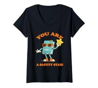 Mujer Plan de Seguridad, ¡Eres una Estrella de Seguridad! Camiseta Cuello V